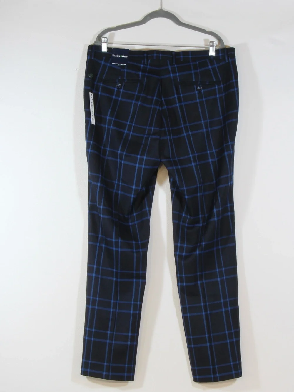 Paisley & Gray Blue Windowpane Slim Fit Dress Pants NWT